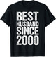 Best Husband Since 2000 20th Wedding Anniversary T-Shirt - T-Shirt | Black