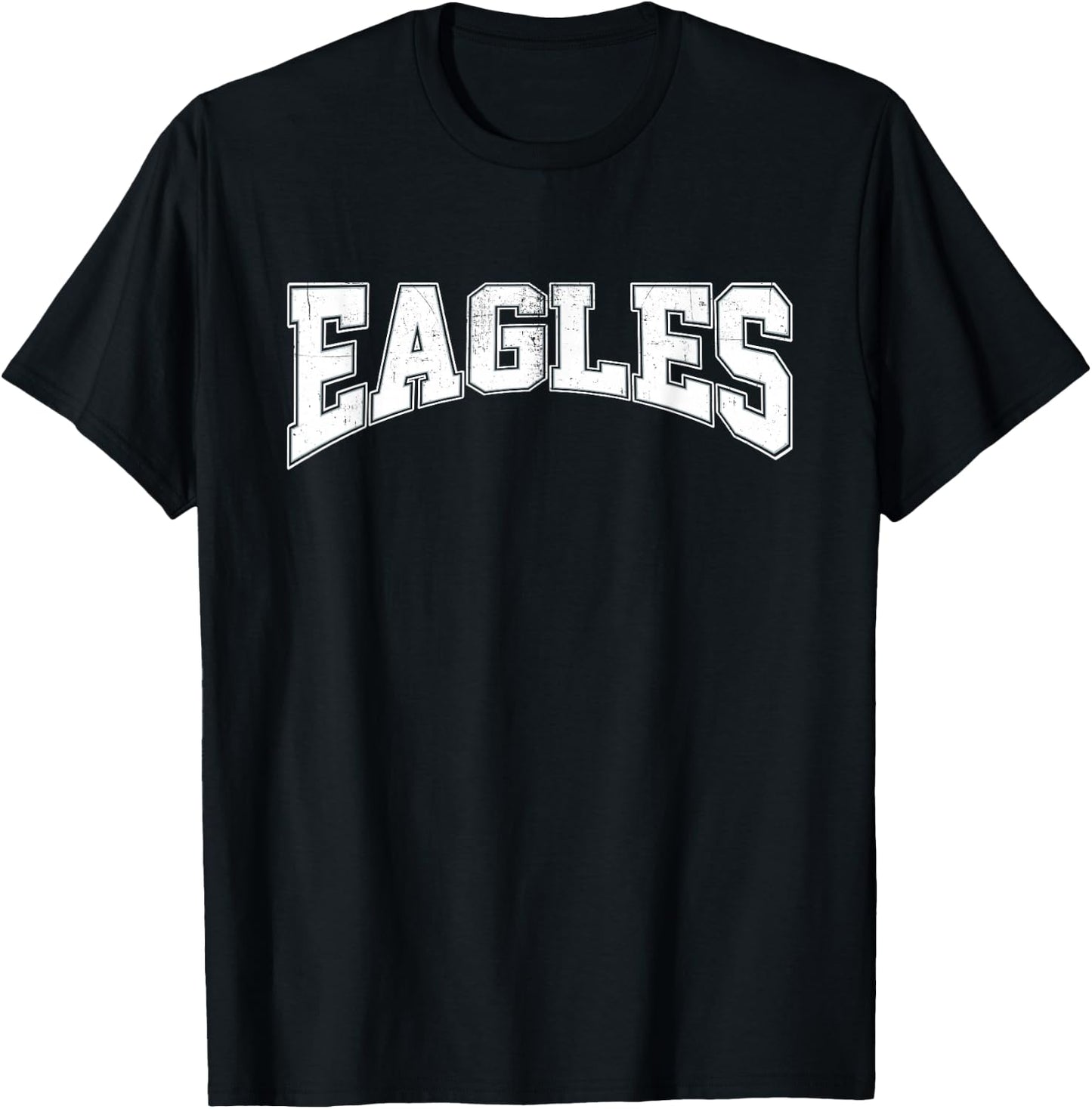 Vintage Eagles Name Sports Athletic Text Arch Gift Men Women T-Shirt - T-Shirt | Black