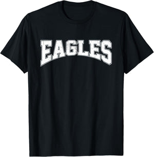 Vintage Eagles Name Sports Athletic Text Arch Gift Men Women T-Shirt - T-Shirt | Black