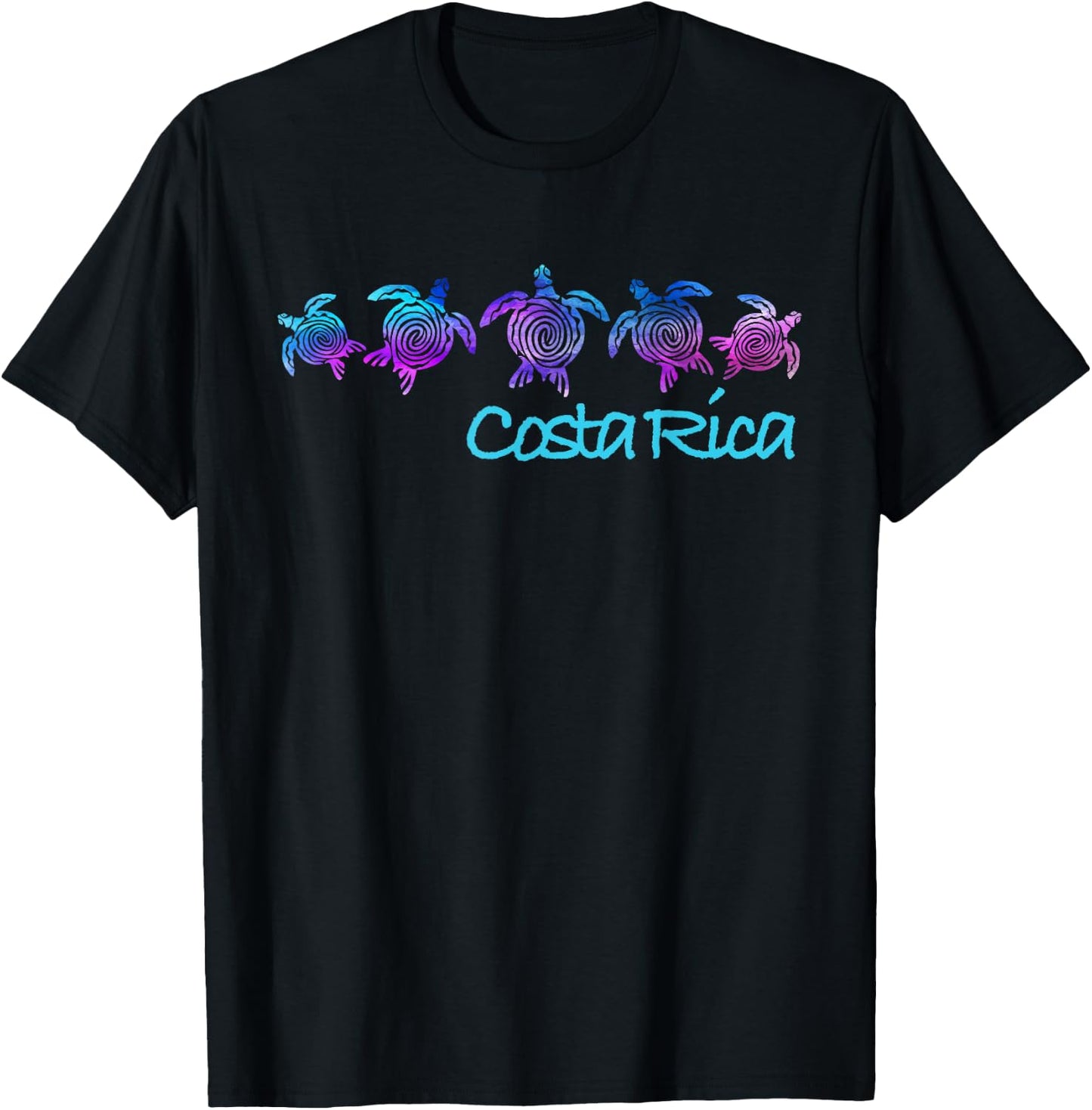 Costa Rica Beach Design/Tribal Turtle Gift T-Shirt - T-Shirt | Black