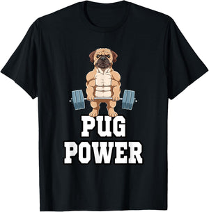 Pug Fitness Muscles Workout Weight T-Shirt - T-Shirt | Black