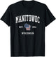 Manitowoc Wisconsin WI Vintage American Flag Sports Design T-Shirt - T-Shirt | Black