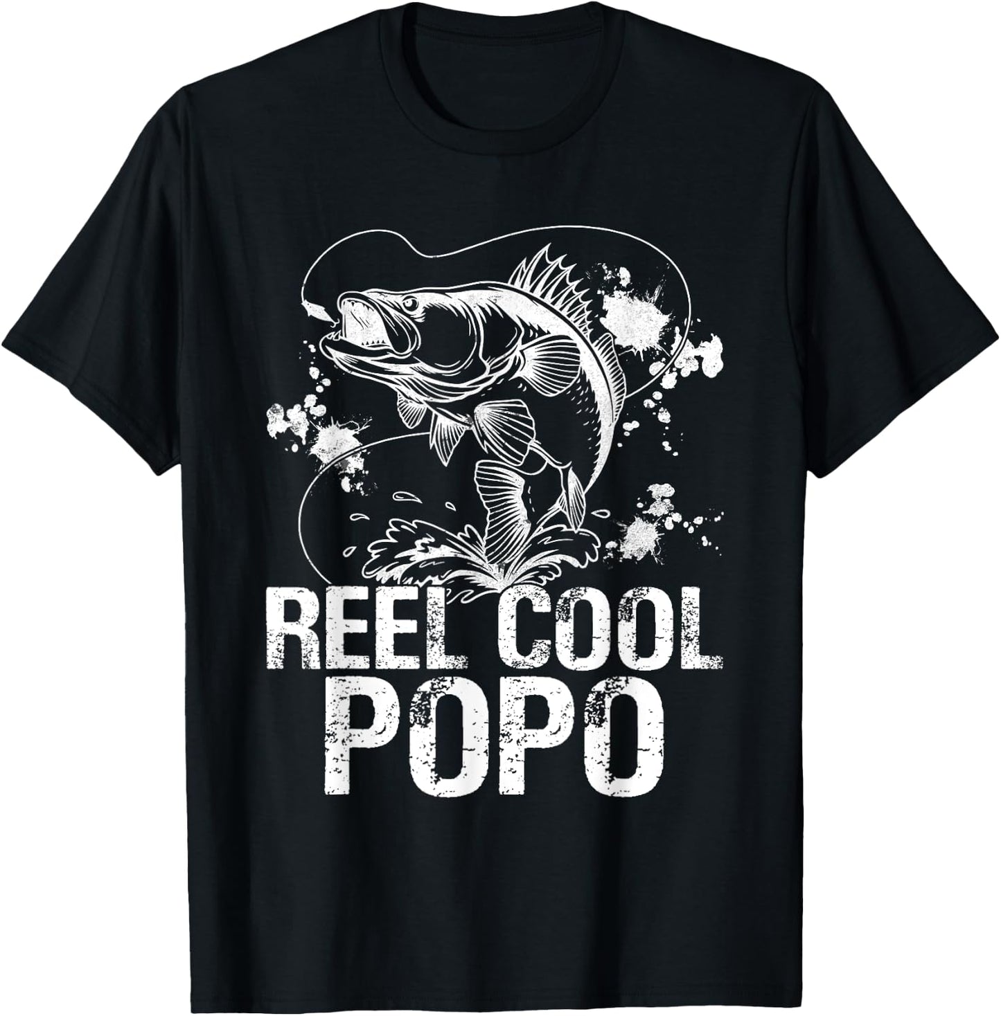 Reel Cool Popo Fishing Happy Father's Day Fisherman Men T-Shirt - T-Shirt | Black