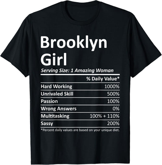 Brooklyn Girl NY New York Funny City Home Roots USA Gift Small T-Shirt - T-Shirt | Black