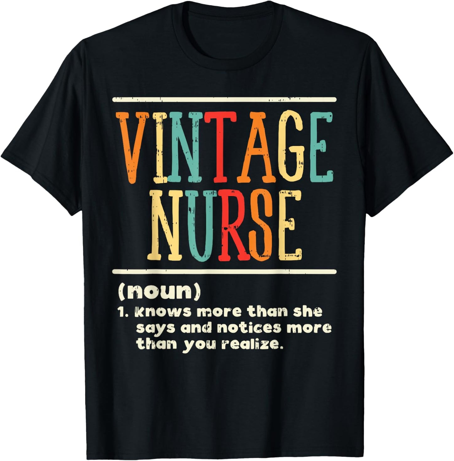 Vintage Nurse Definition Funny Nursing RN ER ED ICU L&D Gift T-Shirt - T-Shirt | Black