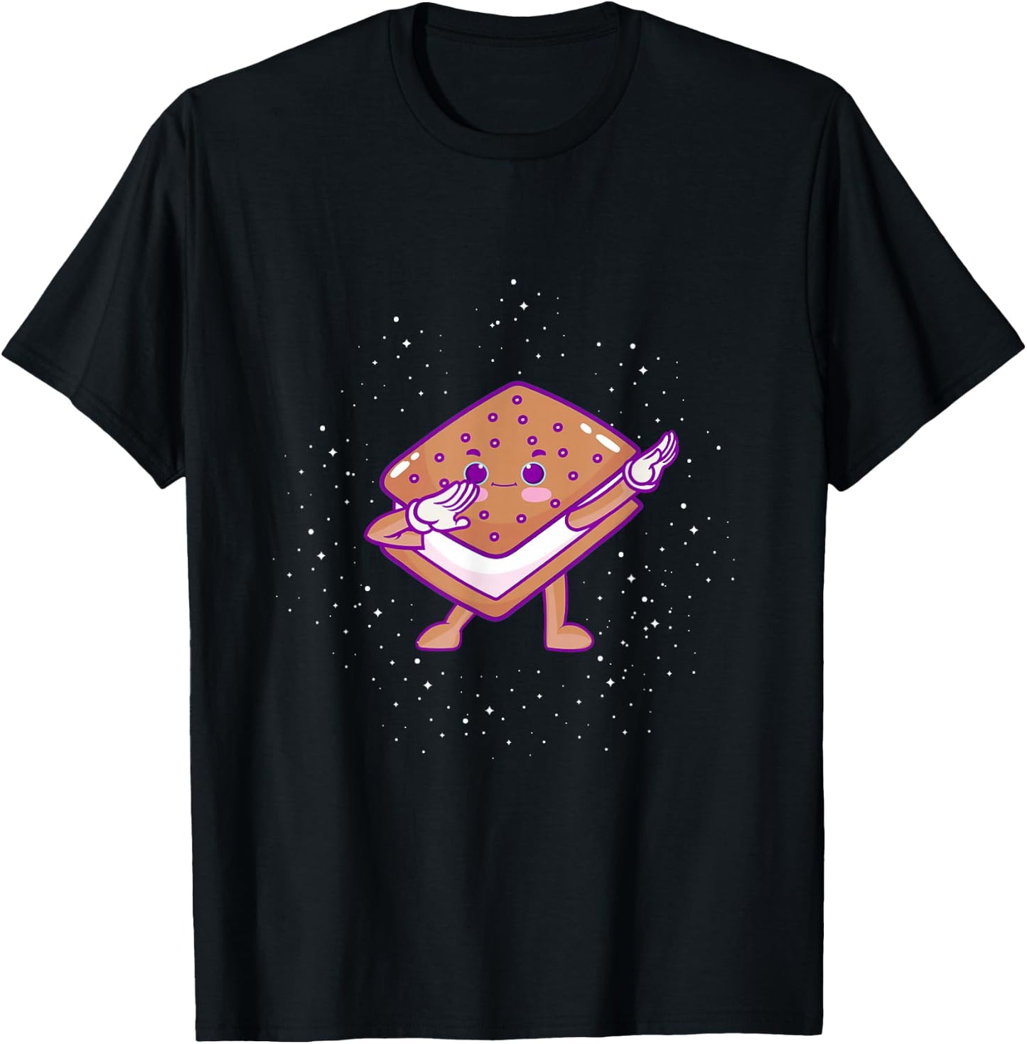 Dabbing Ice Cream Sandwich Shirt Cute Ice Cream Dabbing T-Shirt - T-Shirt | Black