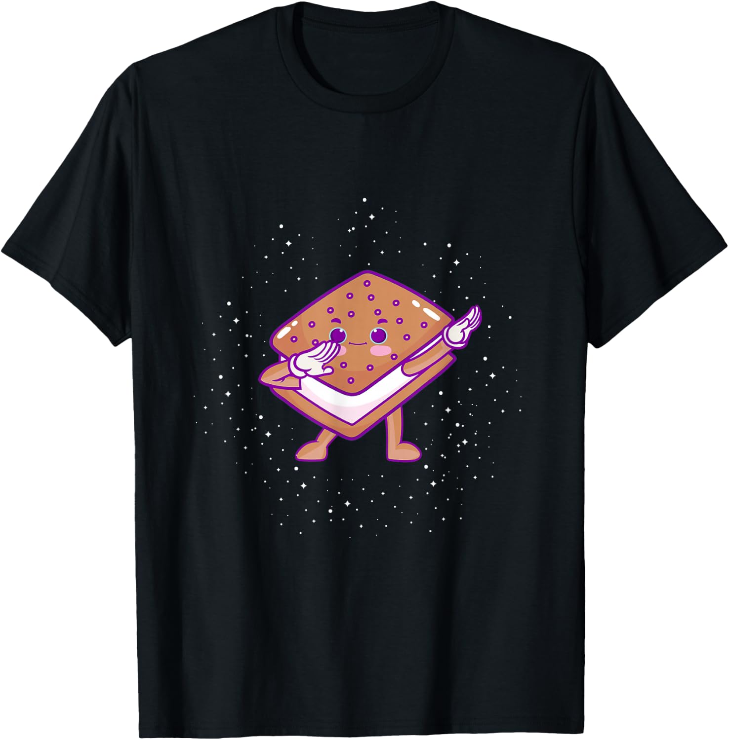 Dabbing Ice Cream Sandwich Shirt Cute Ice Cream Dabbing T-Shirt - T-Shirt | Black