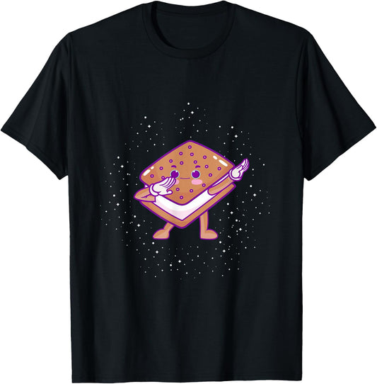 Dabbing Ice Cream Sandwich Shirt Cute Ice Cream Dabbing T-Shirt - T-Shirt | Black