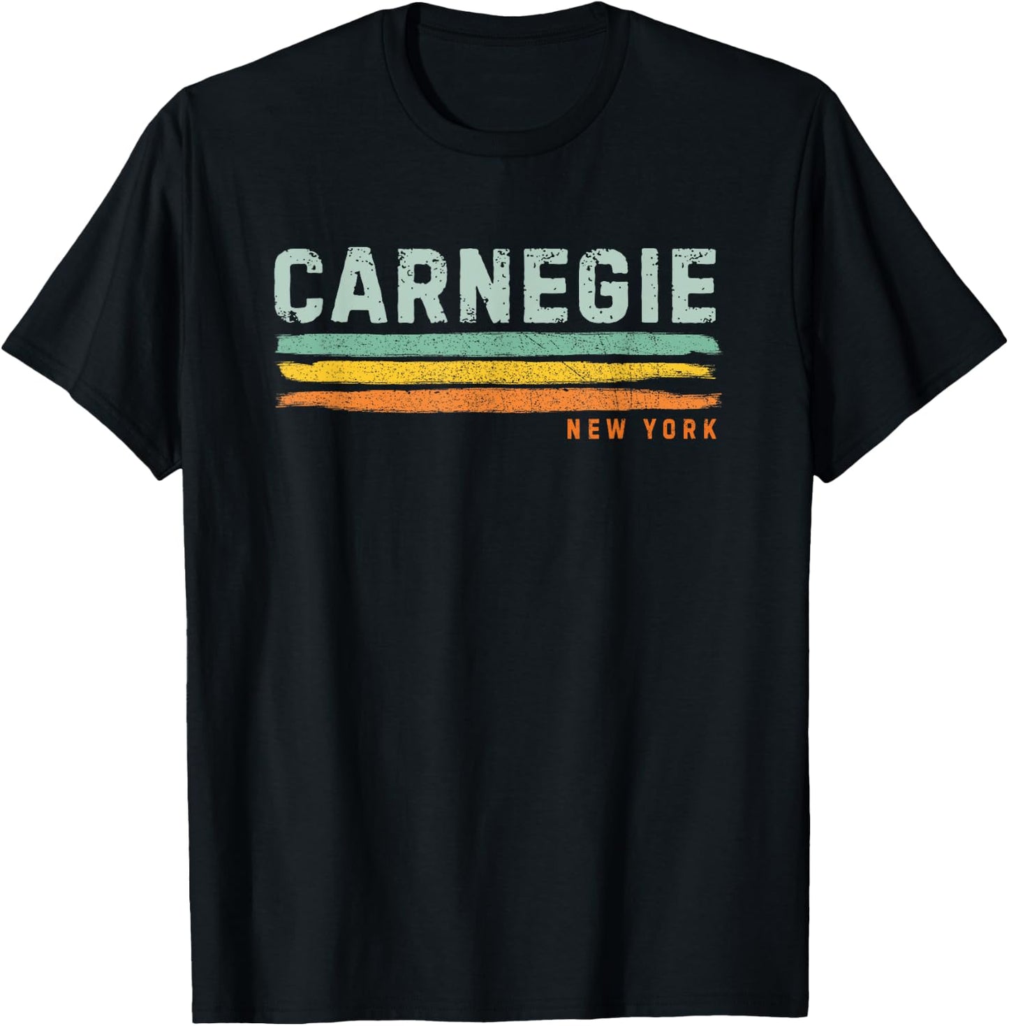 Vintage Stripes Carnegie NY T-Shirt - T-Shirt | Black