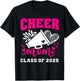 Senior Cheerleader Mom Cheer Class Of 2025 Graduation Women T-Shirt - T-Shirt | Black