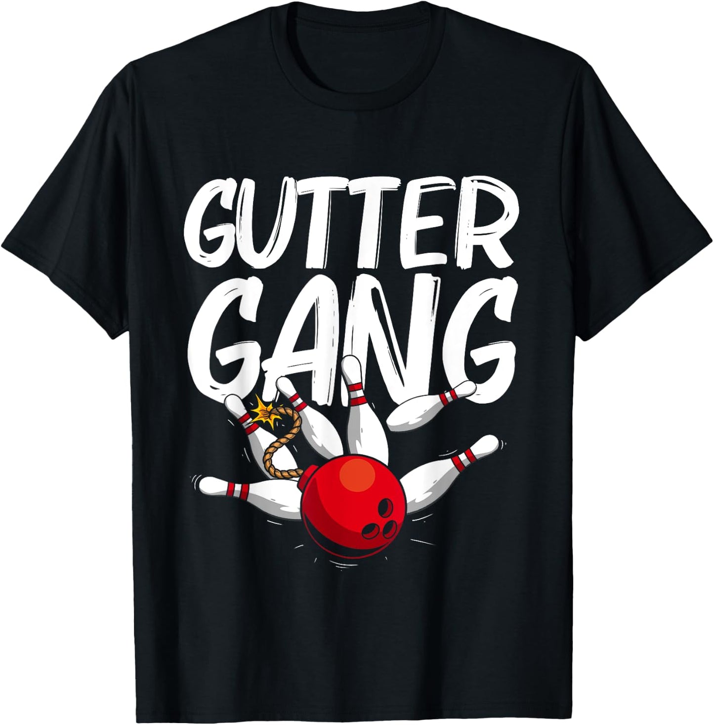 Funny Bowling Gift Women Cool Gutter Gang Bowlers T-Shirt - T-Shirt | Black