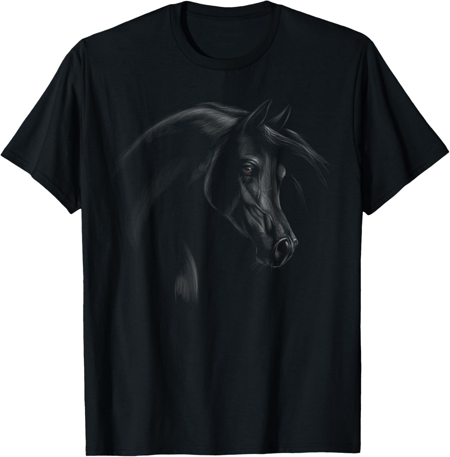 Arabian horse head black art gifts for lovers horses taming T-Shirt - T-Shirt | Black