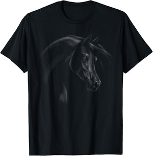 Arabian horse head black art gifts for lovers horses taming T-Shirt - T-Shirt | Black