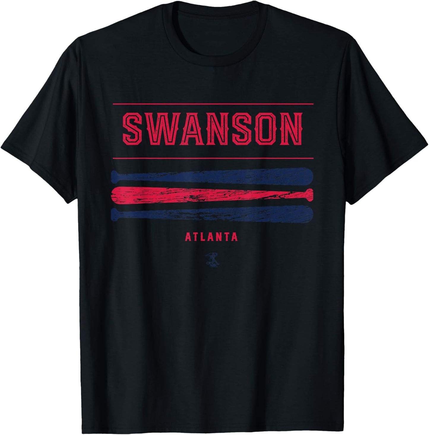 Dansby Swanson Vintage Baseball Bat Gameday T-Shirt - T-Shirt | Black