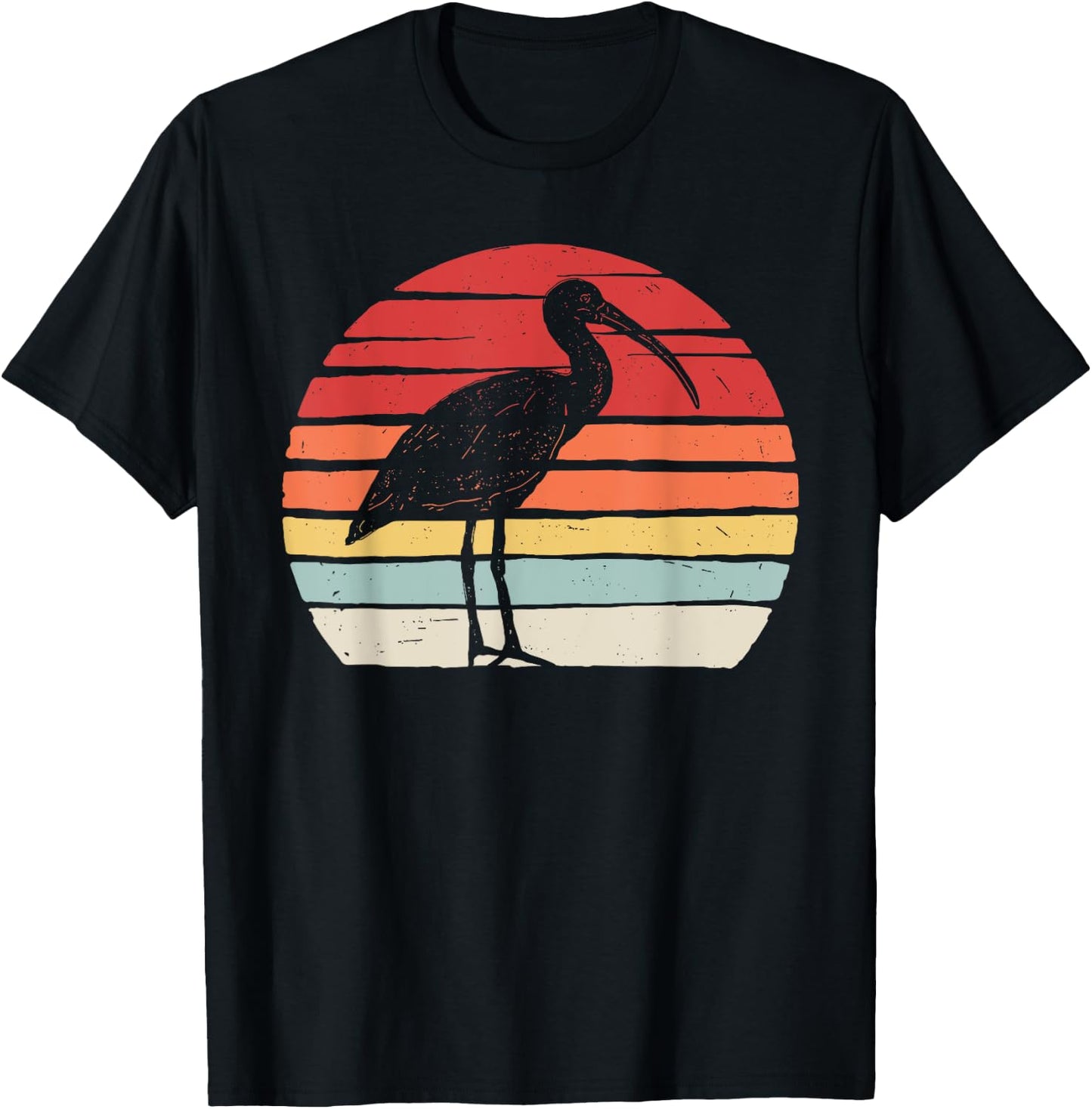 Catch Some Rays Vintage Retro Ibis Bird Graphic - Women's Adults Black Small Classic Fit Short Sleeve T-Shirt - T-Shirt | Black