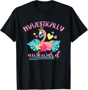 Majestically Awkward Flamingo T-Shirt - T-Shirt | Black