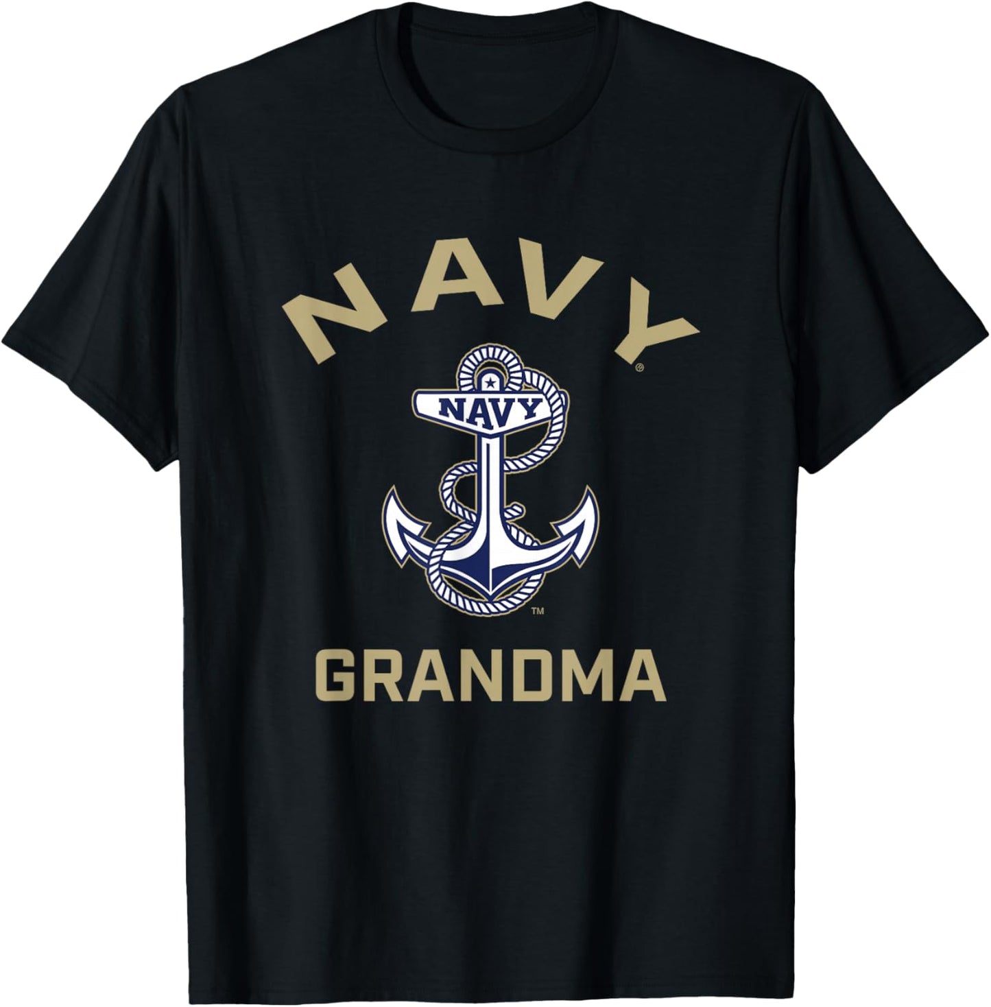 US Naval Academy Navy Midshipmen Arched Grandma T-Shirt - T-Shirt | Black