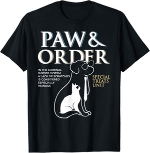 Funny Paw and Order Special Treats Unit Training Dog And Cat Women T-Shirt - T-Shirt | Black