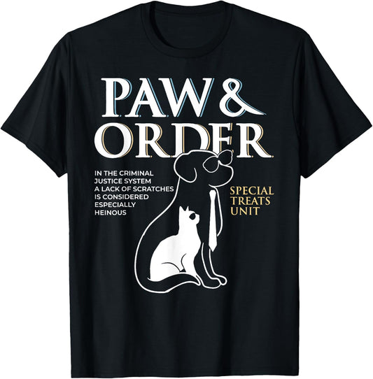 Funny Paw and Order Special Treats Unit Training Dog And Cat Women T-Shirt - T-Shirt | Black