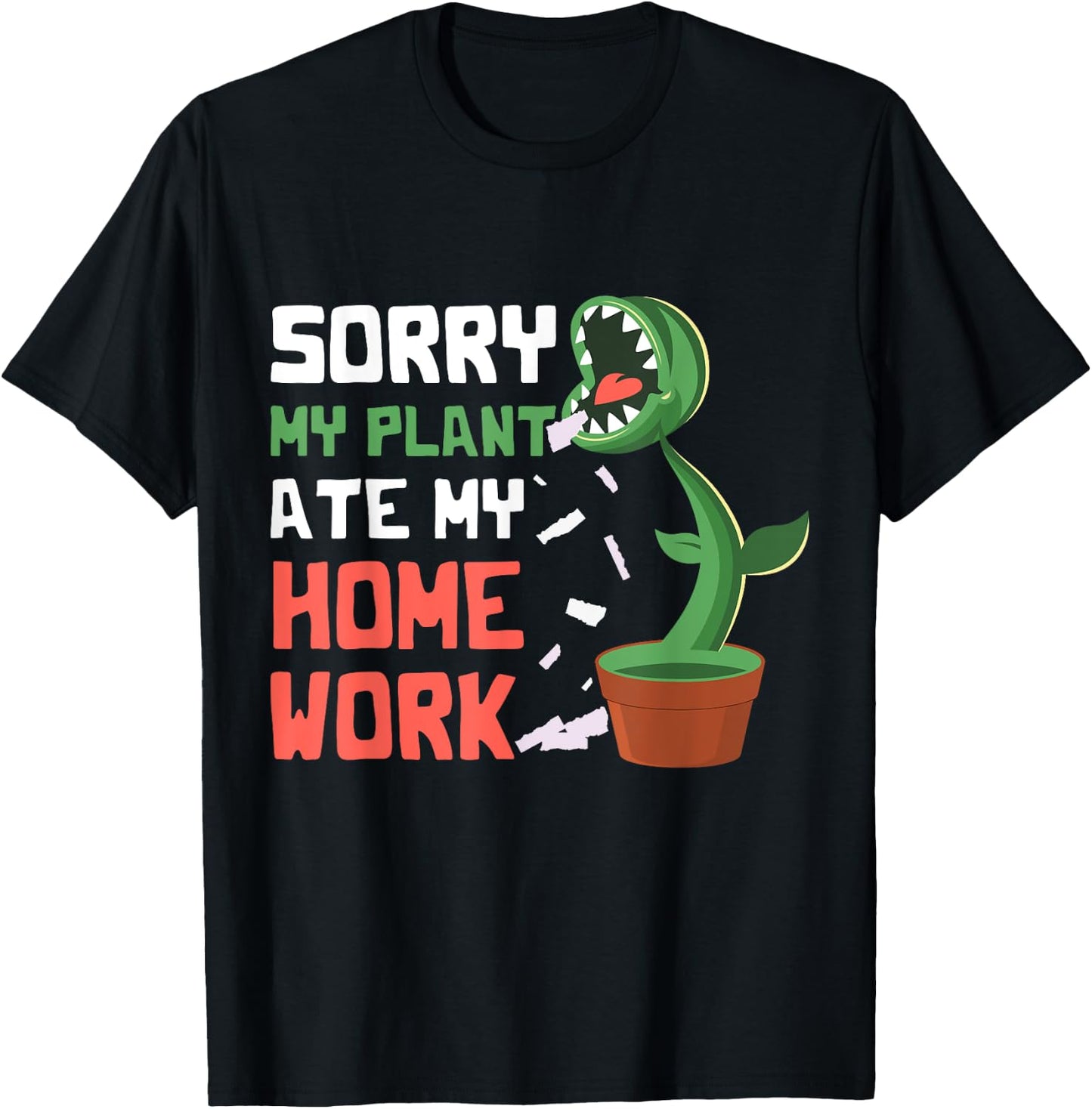 My Plant Ate My Homework Venus Fly Trap Kids School Student T-Shirt - T-Shirt | Black