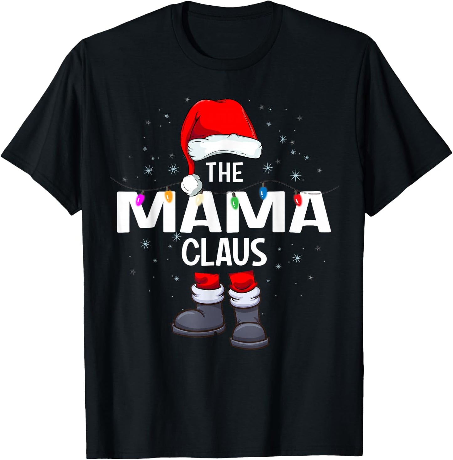 The Mama Claus Matching Christmas Pajama T-Shirt - T-Shirt | Black