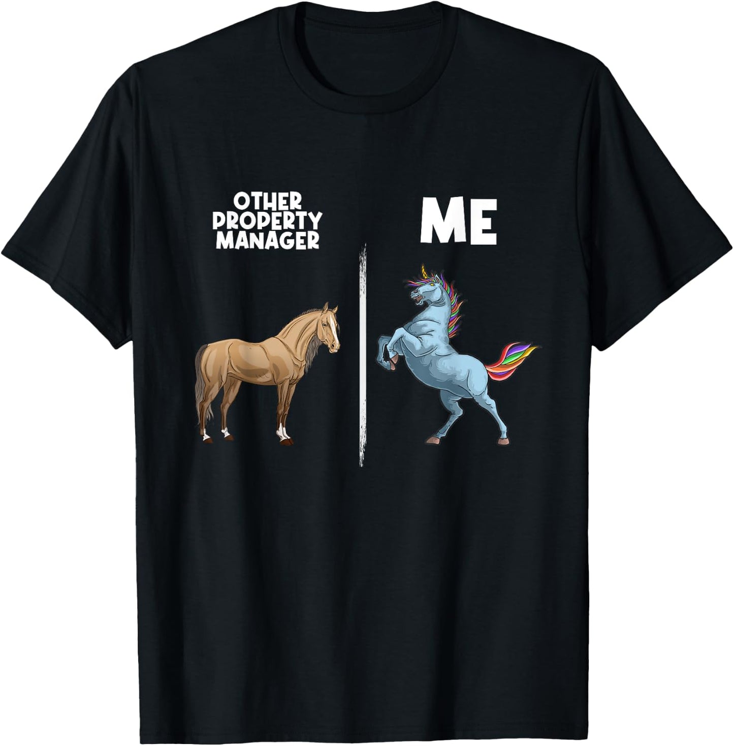 Funny Property Manager Gift Unicorn Real Estate Management T-Shirt - T-Shirt | Black