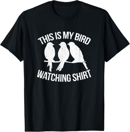 This Is My Bird Watching Shirt Funny Birdwatching Birding T-Shirt - T-Shirt | Black
