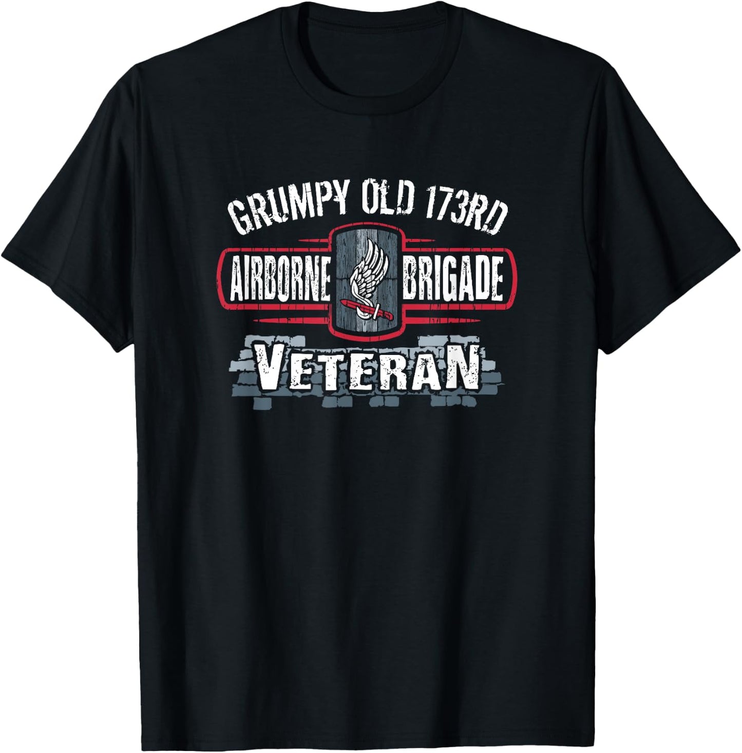 173rd Airborne Brigade Combat Team Grumpy Old Veteran T-Shirt - T-Shirt | Black