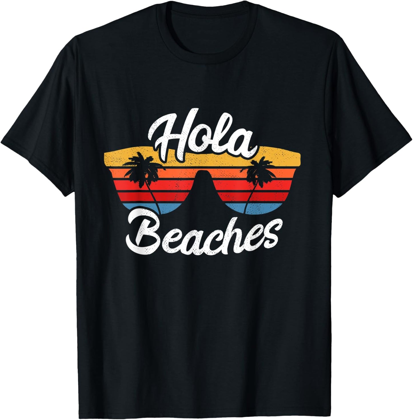 Hola Beaches Summer Sunset at Beach & Ocean Women T-Shirt - T-Shirt | Black