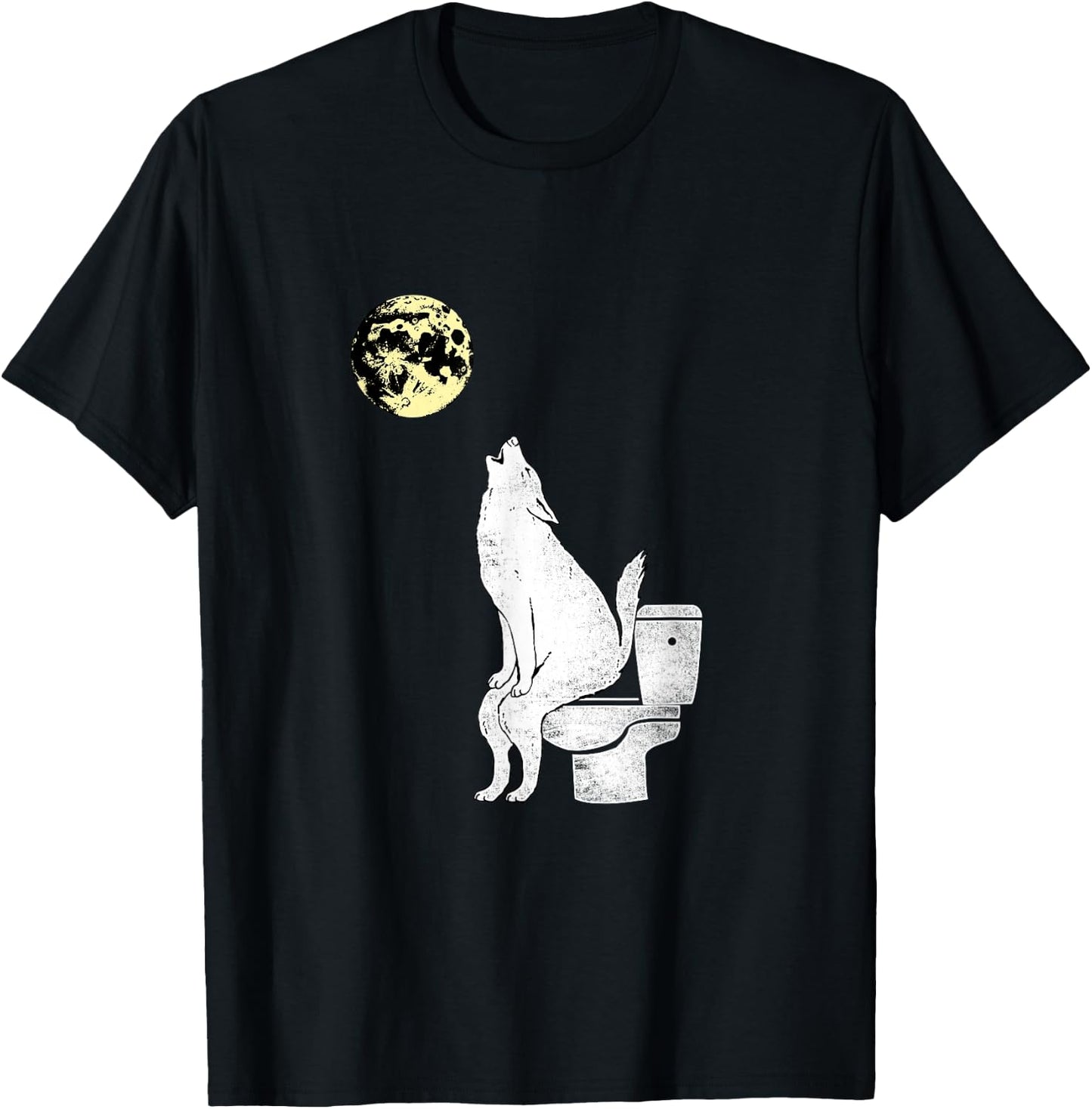 Wolf on The Toilet Gift T-Shirt - T-Shirt | Black