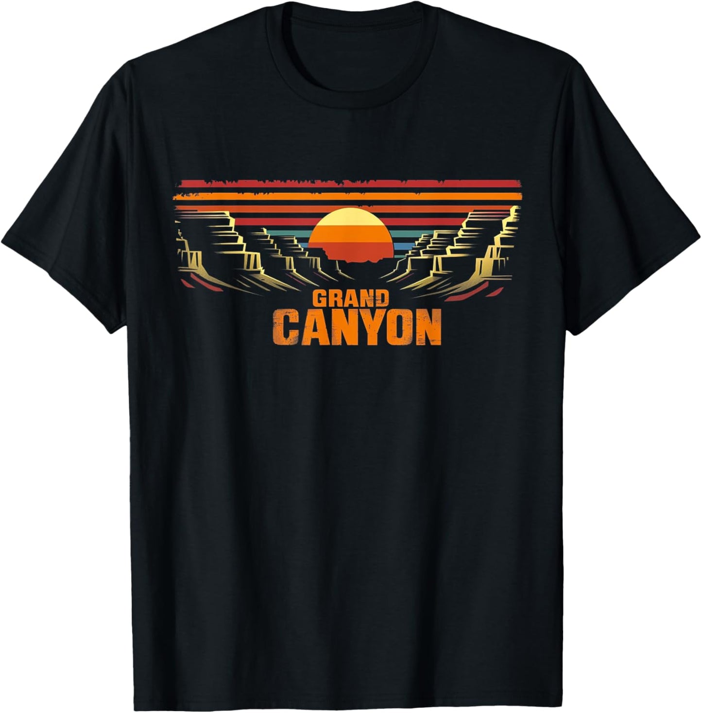 Grand Canyon - US National Park Vintage Men Women Kids Retro T-Shirt - T-Shirt | Black