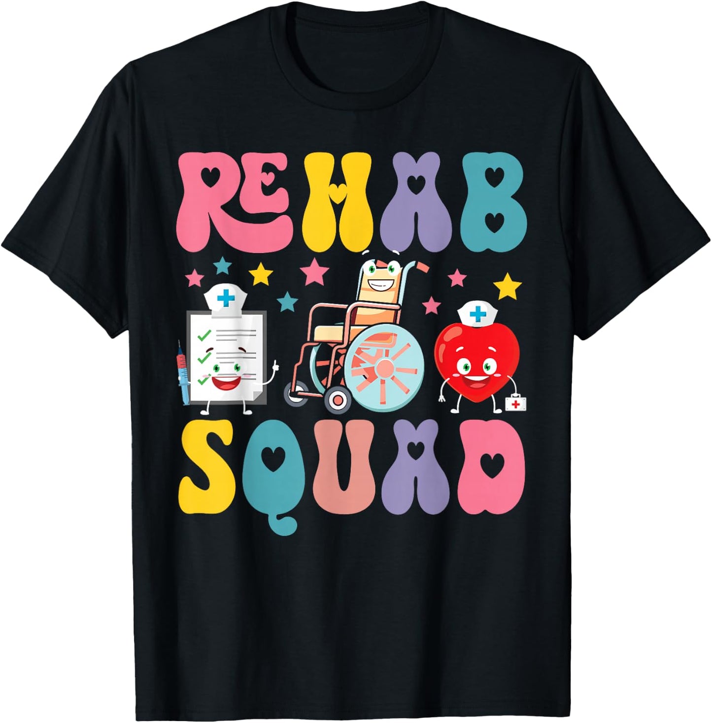 Rehab Squad Rehab Tech Crew Rehabilitation Technician Team T-Shirt - T-Shirt | Black