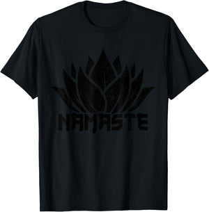 Yoga Namaste Lotus Flower Yogi Gift T-Shirt - T-Shirt | Black