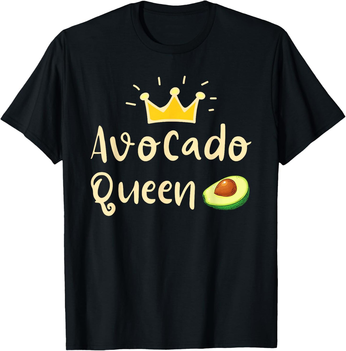 Avocado Queen - Avocado Lover & Guacamole Gift T-Shirt - T-Shirt | Black