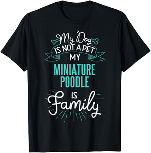 Cute Miniature Poodle Design Family Dog Giftn T-Shirt - T-Shirt | Black