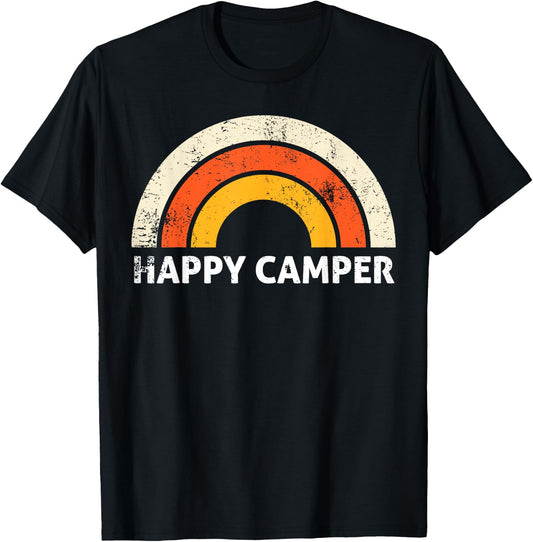 Happy Camper Shirt. Shirts Shirts Graphic T-Shirt - T-Shirt | Black