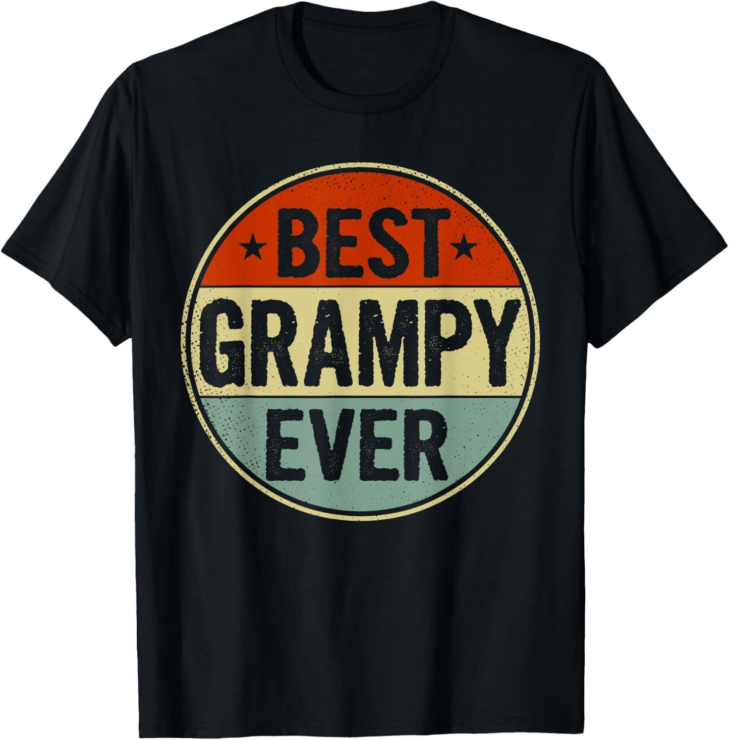 Best Grampy Ever Retro Style Cool Birthday Gift Grampy T-Shirt - T-Shirt | Black