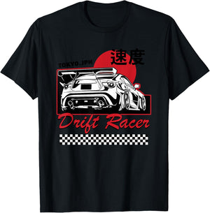 JDM Tokyo Japan Drift Race Car Tuning Retro Vintage Graphic T-Shirt - T-Shirt | Black