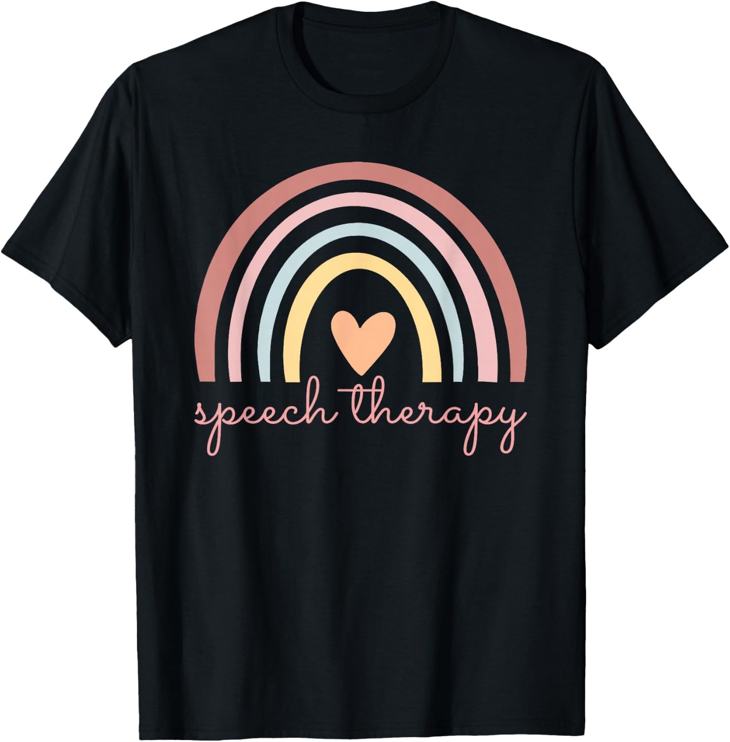 Speech Therapy Speech Language Pathologist SLP Boho Rainbow T-Shirt - T-Shirt | Black