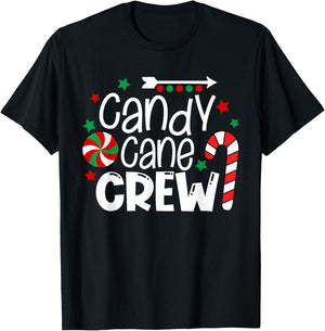 Candy Cane Crew Christmas Xmas Love Candy Boys Girls Kids T-Shirt - T-Shirt | Black