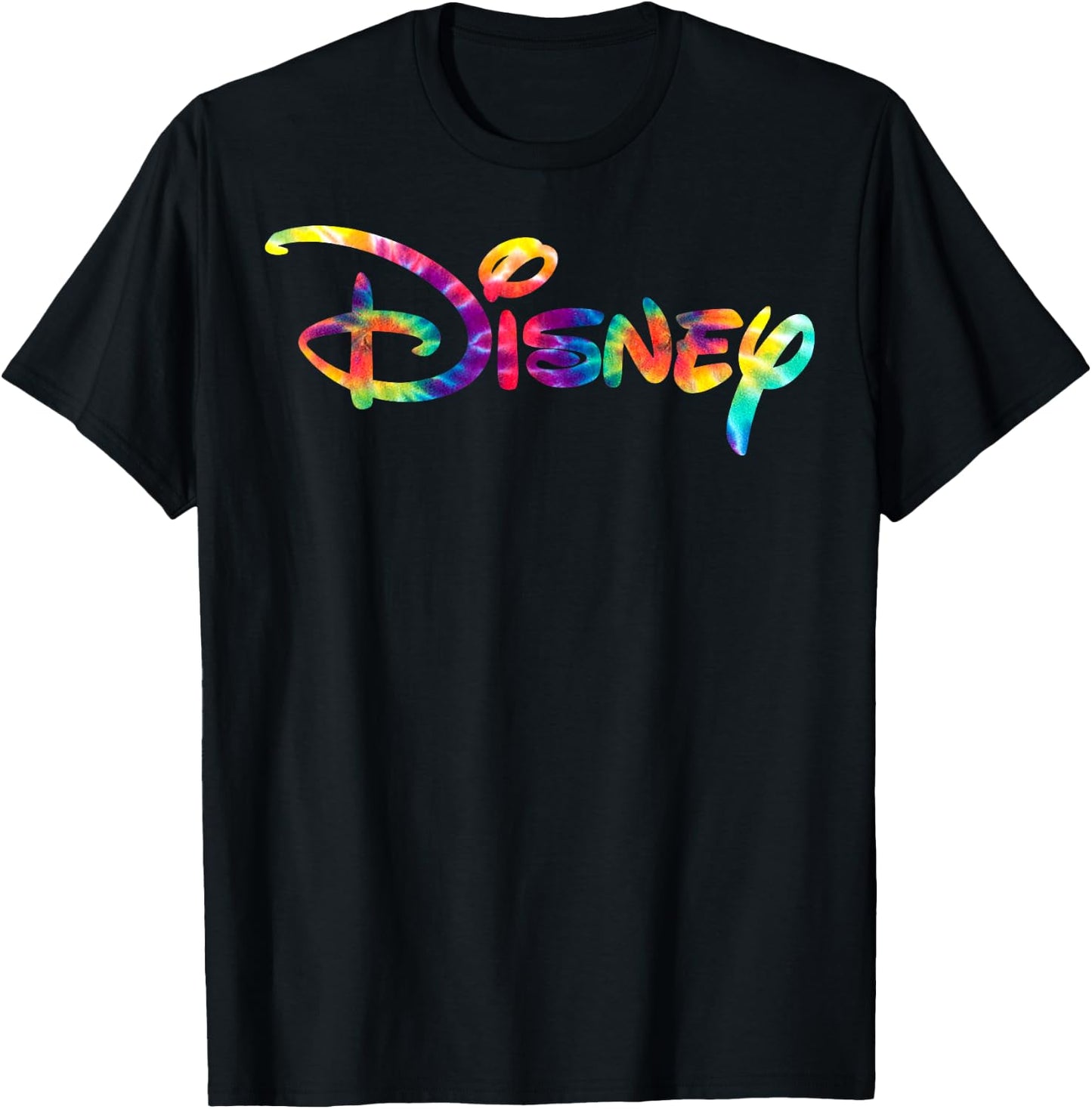 Disney Rainbow Tie-Dye Chest Logo T-Shirt - T-Shirt | Black