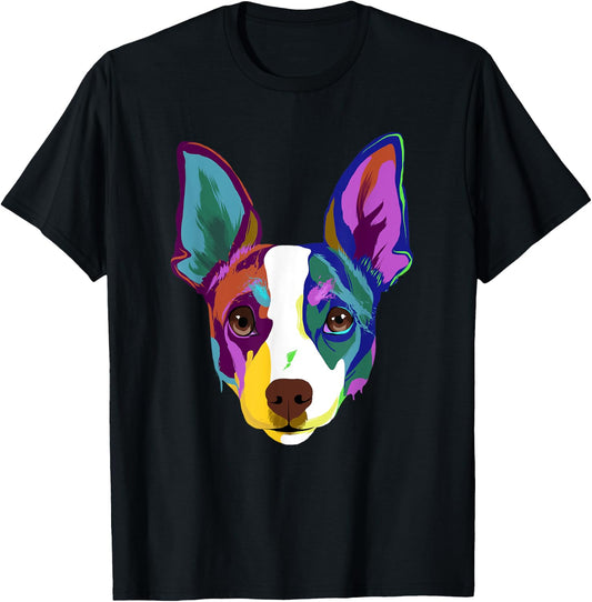 Colorful Splash Art Dog Rat Terrier T-Shirt - T-Shirt | Black