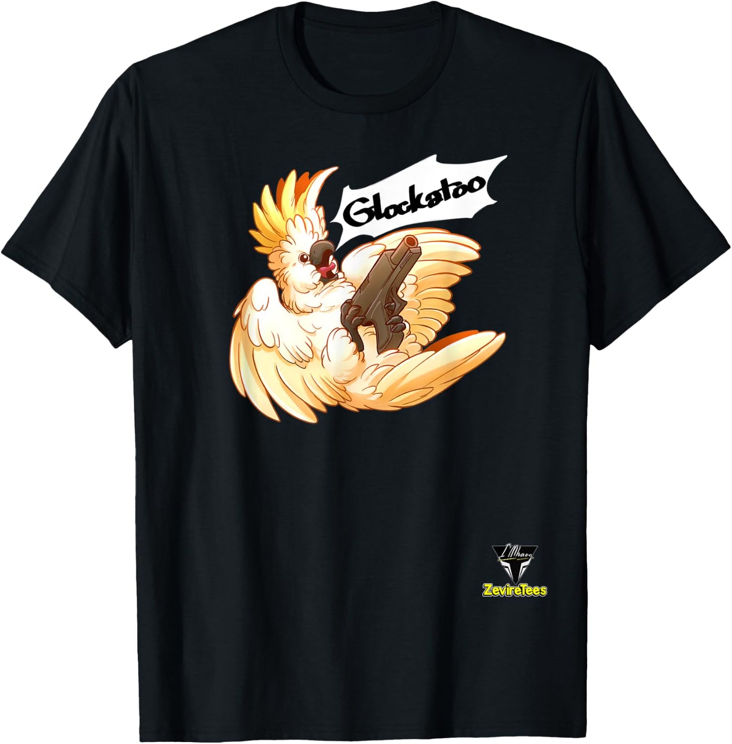 Glockatoo - a cockatoo that is packing heat T-Shirt - T-Shirt | Black