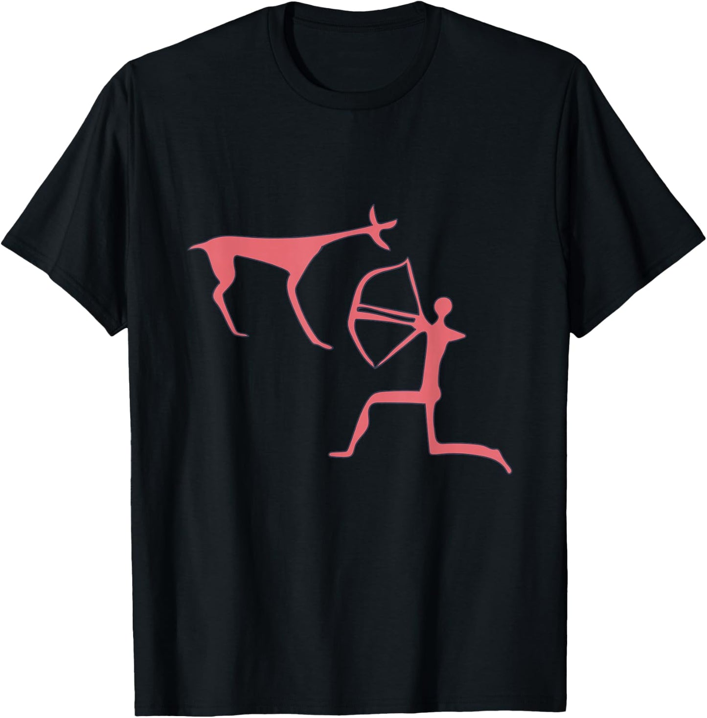 Cave Paintings - Deer Hunting - Primitive Caveman T-Shirt - T-Shirt | Black