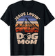 Cute Christian Retro Jesus Loving Dog Mom Funny Dog Sayings T-Shirt - T-Shirt | Black