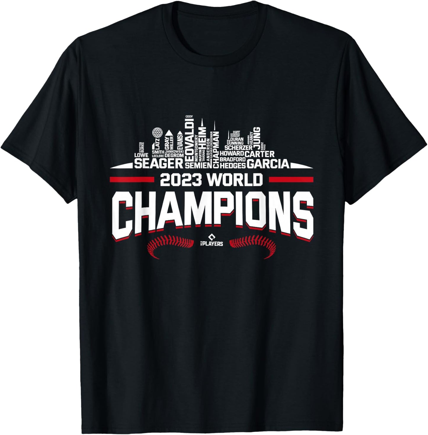2023 World Champions Adolis Garcia Texas MLBPA T-Shirt - T-Shirt | Black