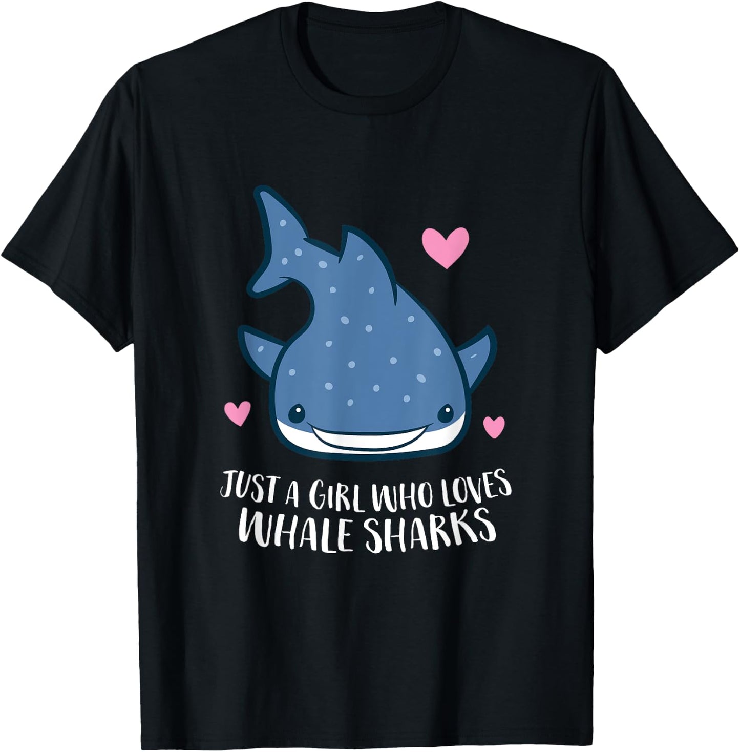 Just a Girl Who Loves Whale Sharks Cute Whale Shark T-Shirt - T-Shirt | Black