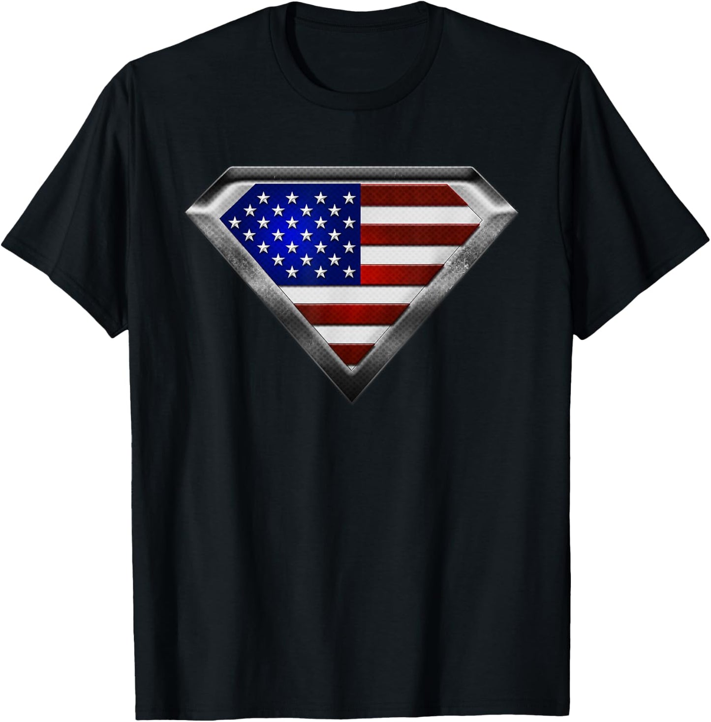 Super USA Flag Superhero Patriotic American Flag T-Shirt - T-Shirt | Black