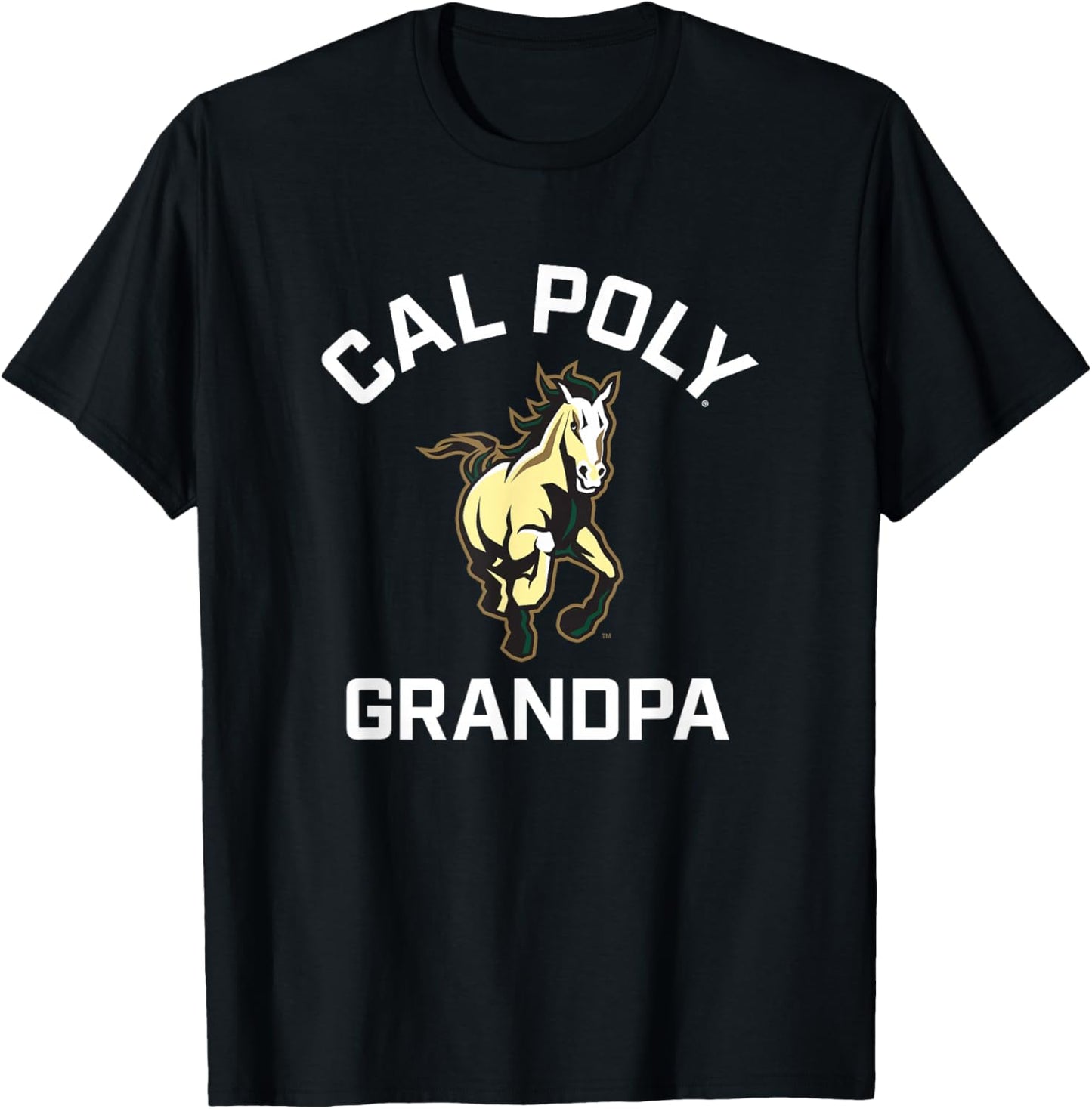 Cal Poly Mustangs Arched Grandpa T-Shirt - T-Shirt | Black