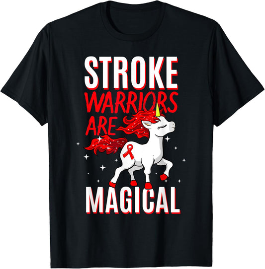 Stroke Warrior Transient Ischemic Attack Red Ribbon Obesity T-Shirt - T-Shirt | Black